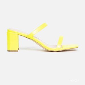 Luxe To Kill Jolie Block Heeled Mules In Yellow